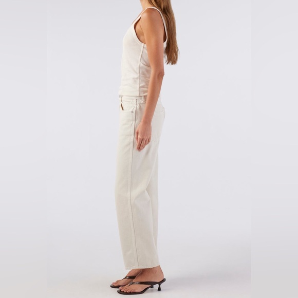 AMO Billie wide straight jean in Sandstone - organic cotton high mid rise sz 28 - Picture 2 of 11